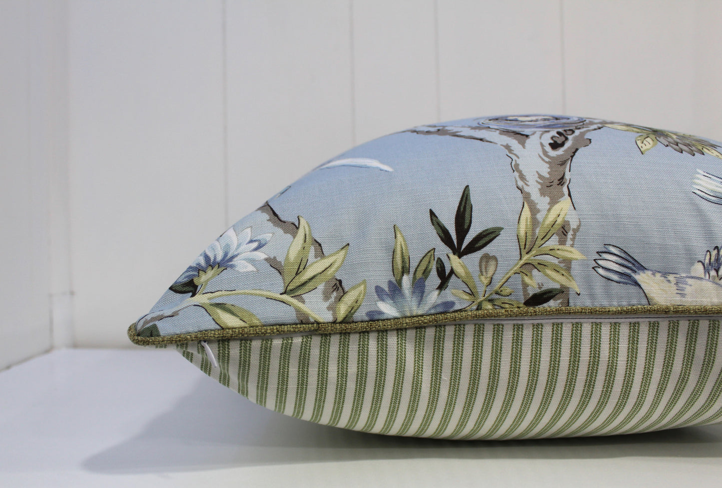 Mudan Chambray Light Blue Cushion