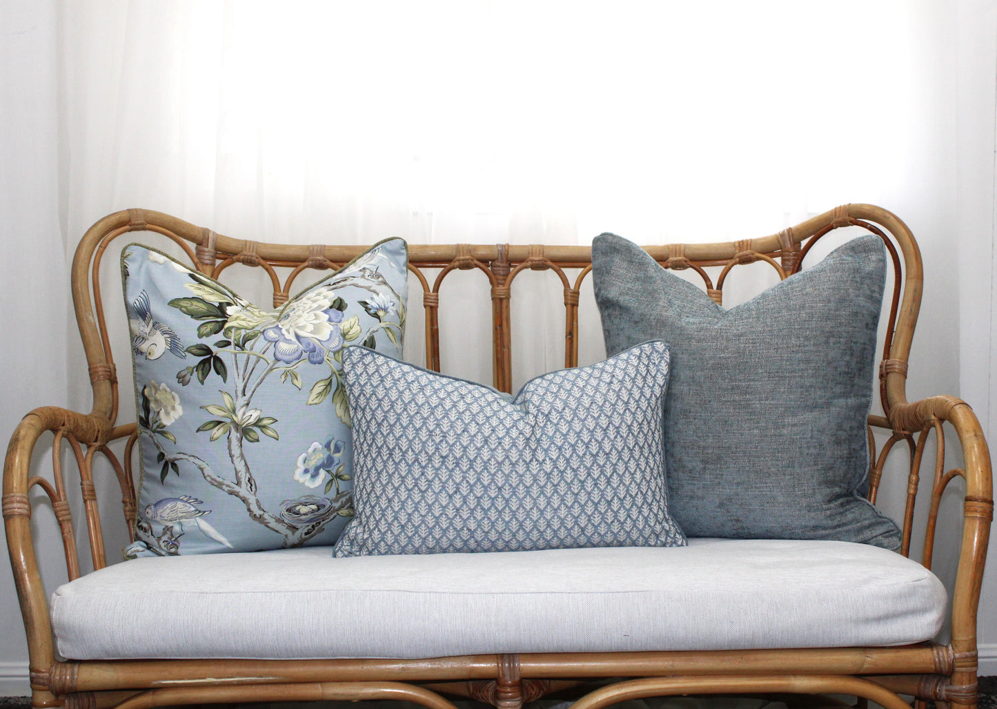 Duck egg cushion cover by Warwick Fabrics