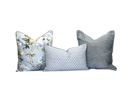 Duckegg Leaf Basketweave Cushion Covers