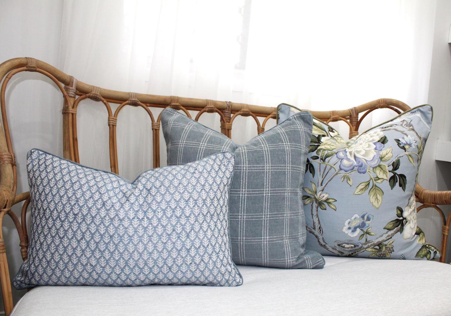 Duckegg Plaid Textured Cushion Covers