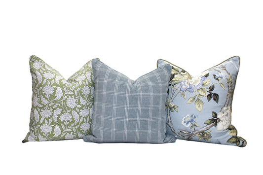 Duckegg Plaid Textured Cushion Covers