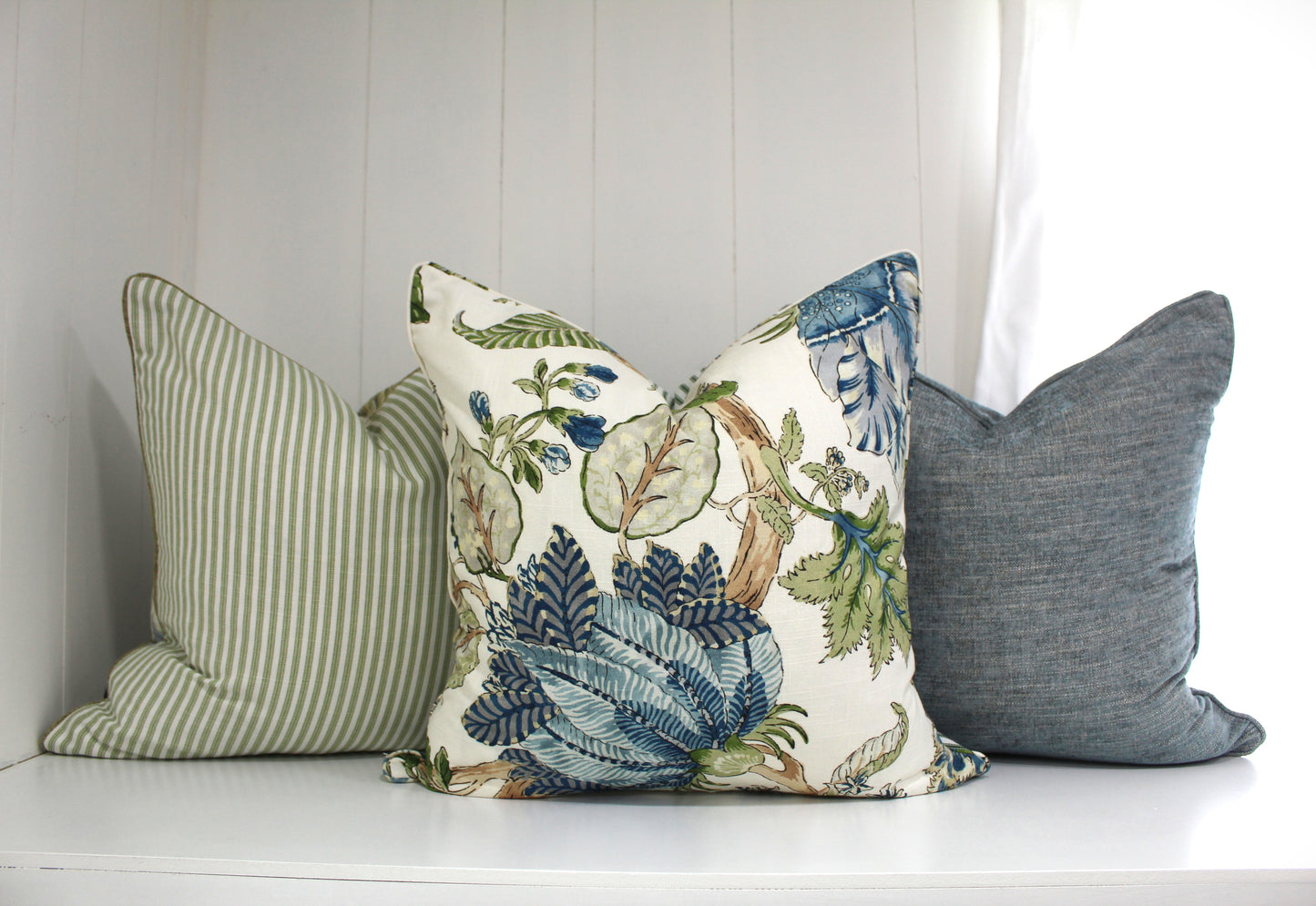 Duck egg cushion cover by Warwick Fabrics