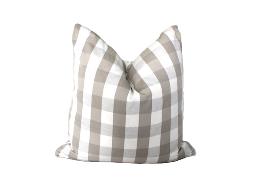 Checkered Beige Cushion Cover by Acacia Textiles