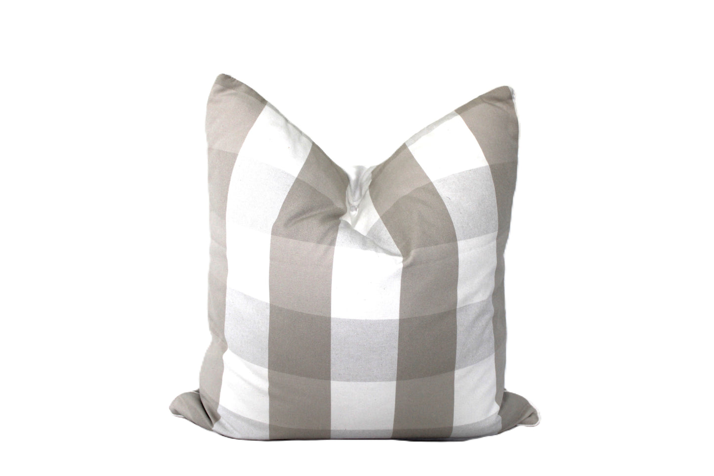 Large Check Beige Cushion Cover by Acacia Textiles