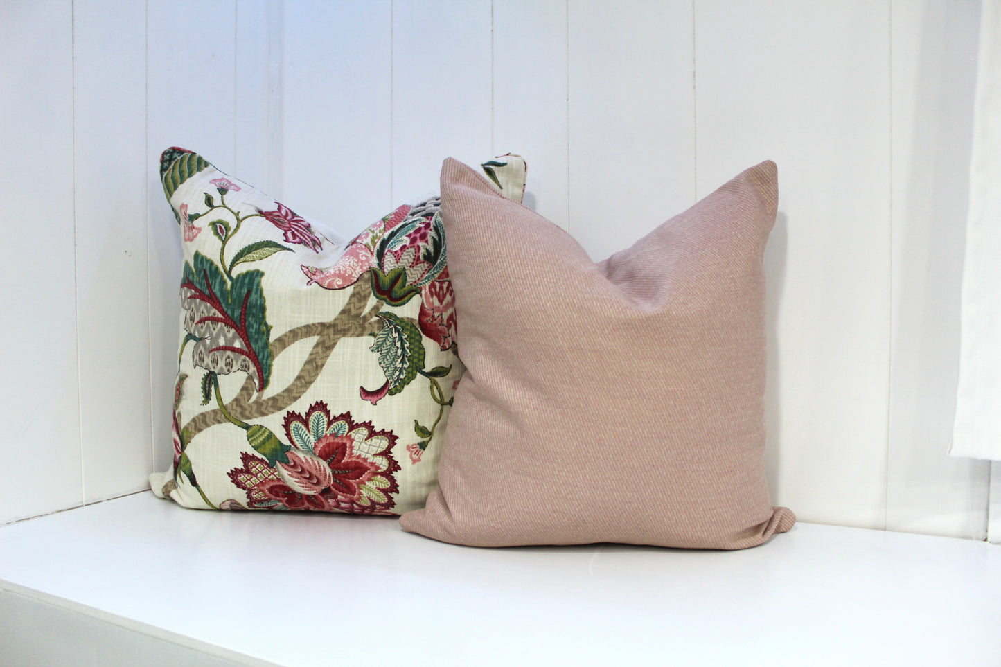 Sunbrella Slub Pink Cushion Covers