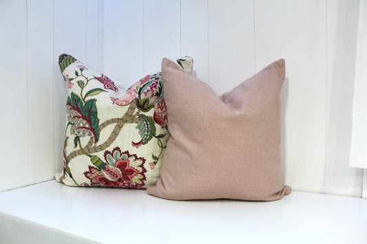 Sunbrella Slub Pink Cushion Covers
