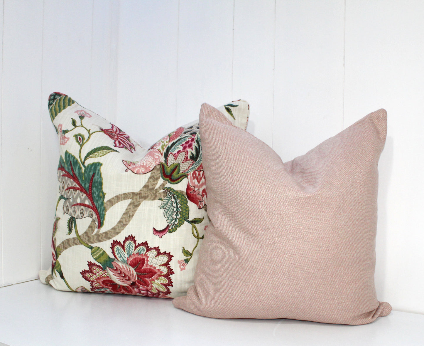 Sunbrella Slub Pink Cushion Covers