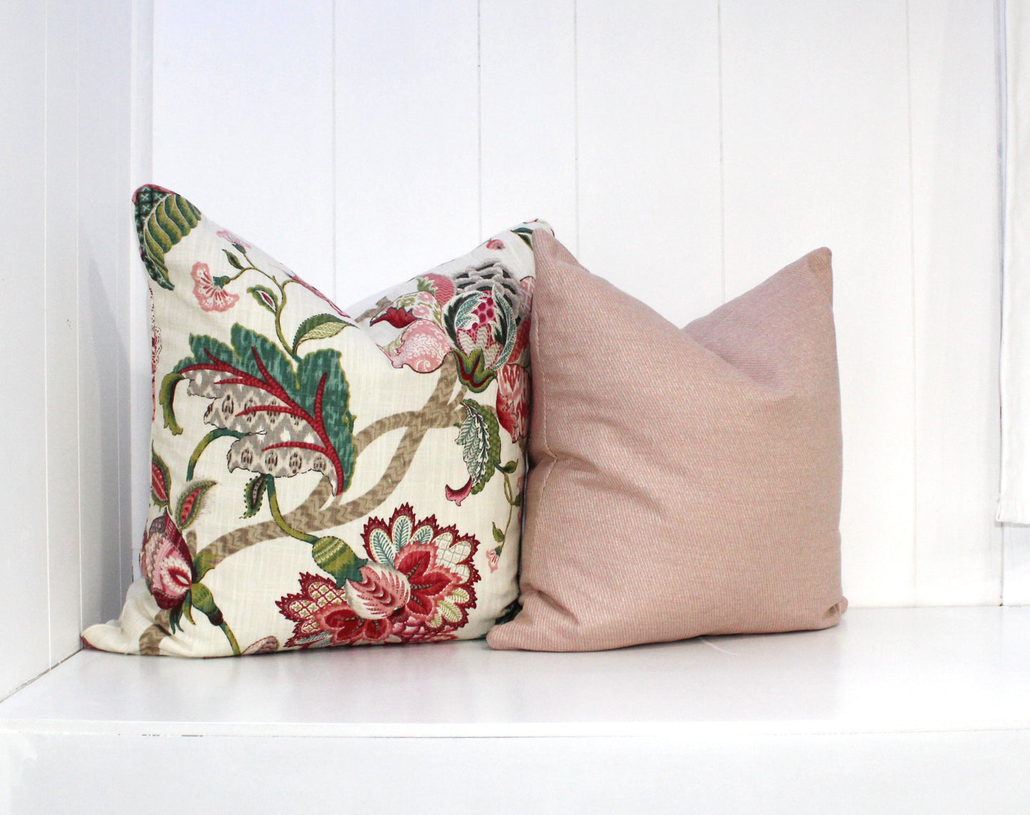 Sunbrella Slub Pink Cushion Covers