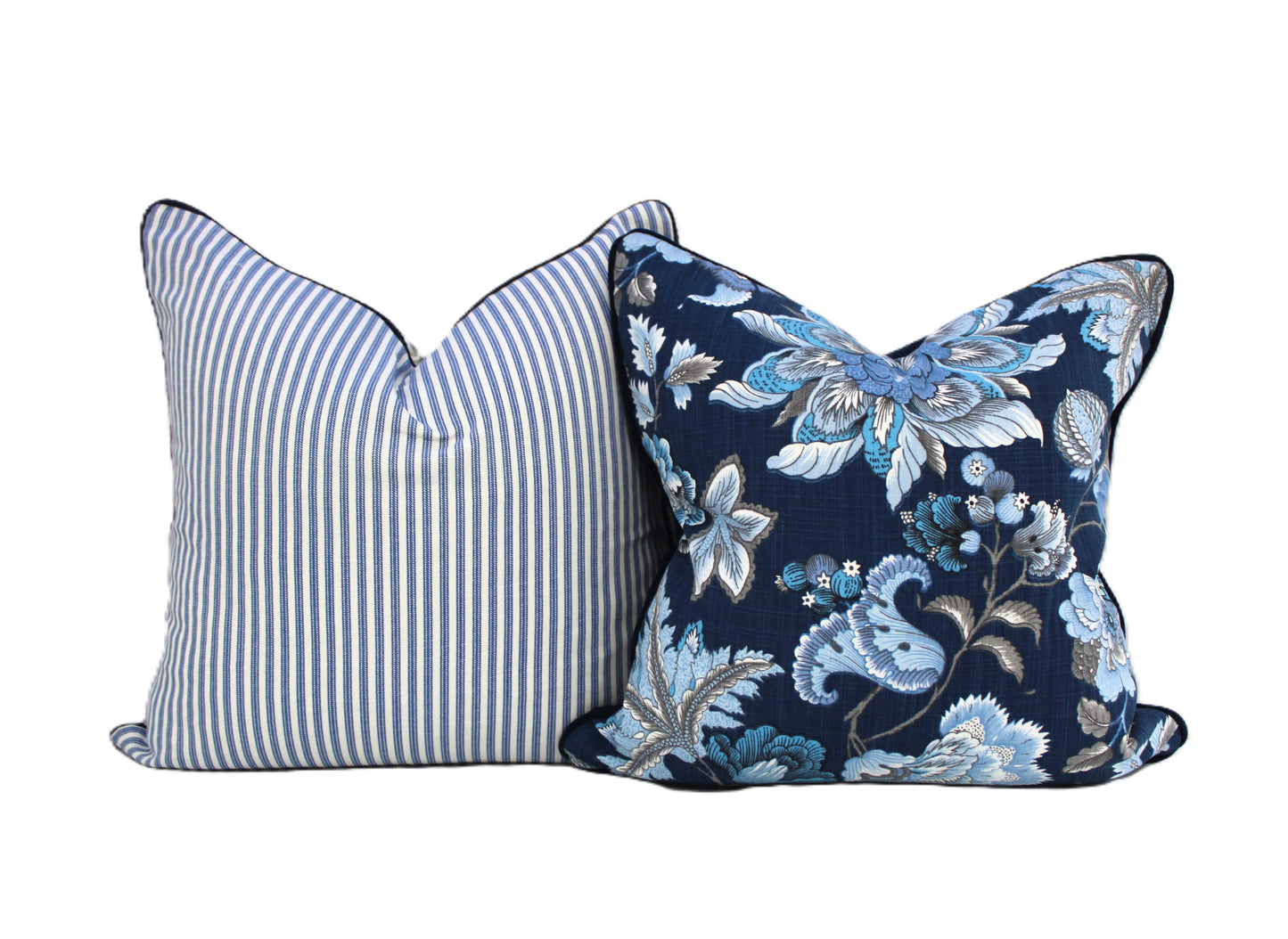 Jacobean Floral Navy Cushion Cover