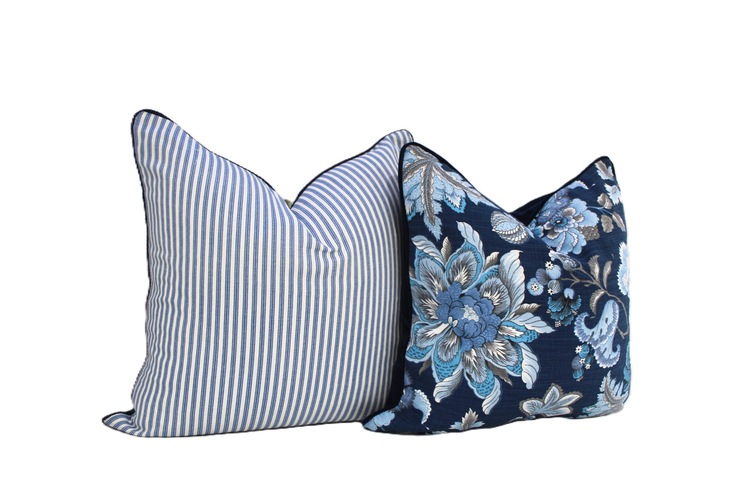 Jacobean Floral Navy Cushion Cover