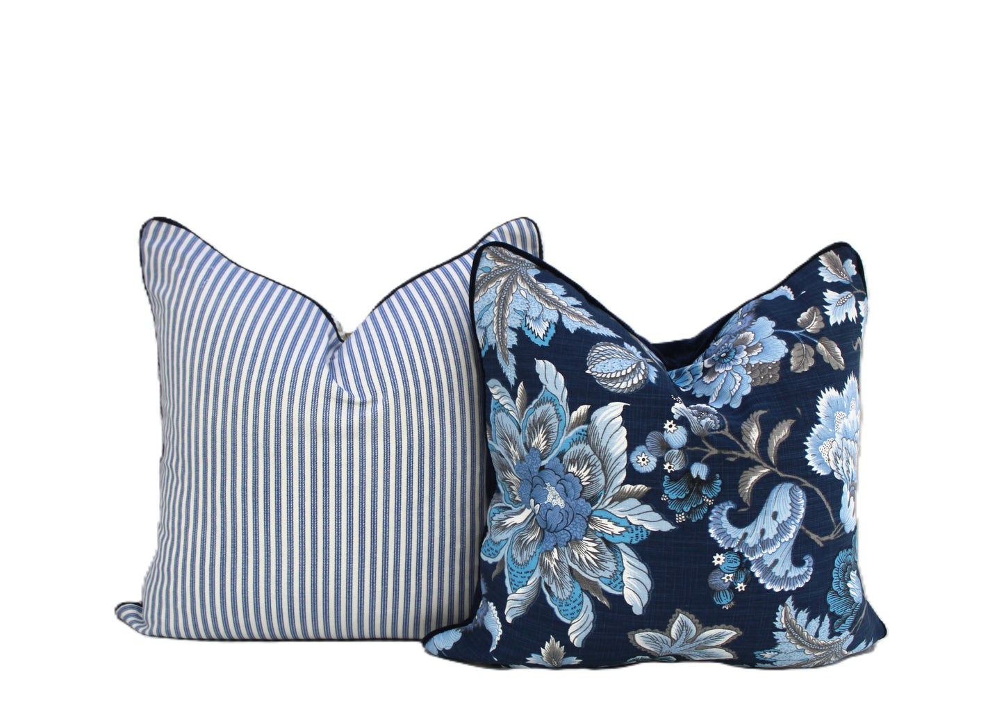 Jacobean Floral Navy Cushion Cover