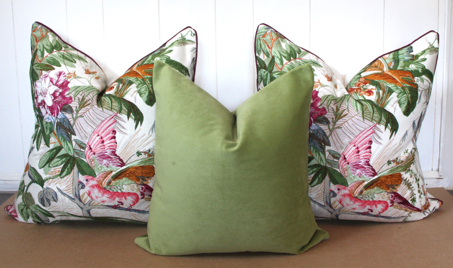 Pair of Beautiful Large Exotic Bird Cushions