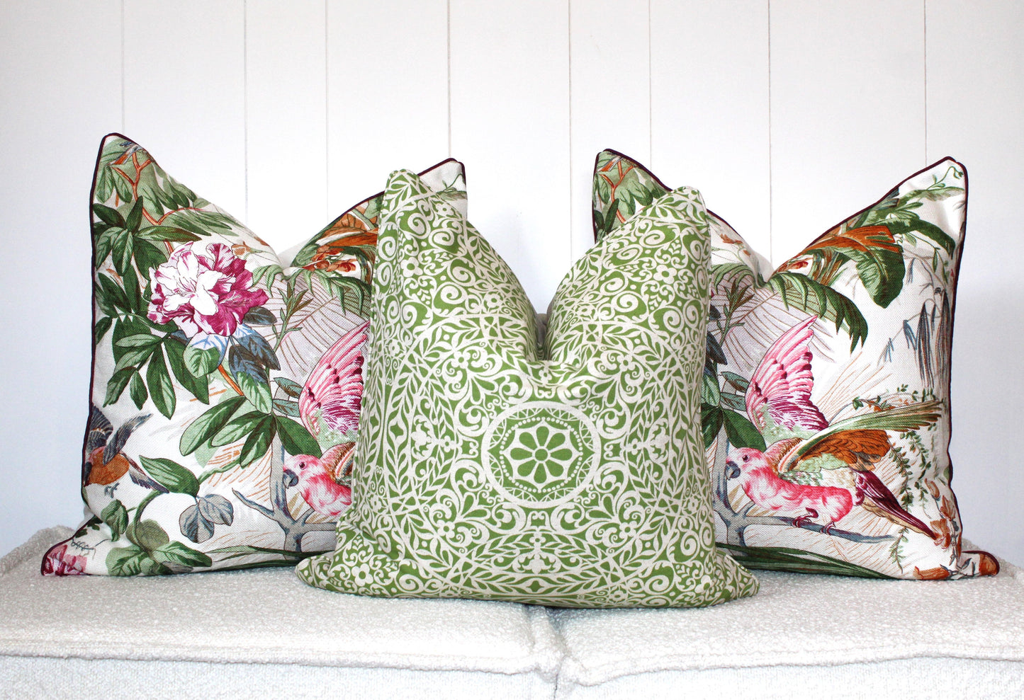 Pair of Beautiful Large Exotic Bird Cushions