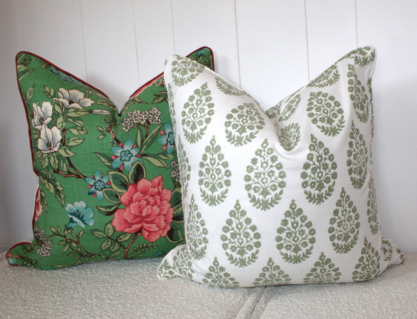 Meera Sage green cushion covers