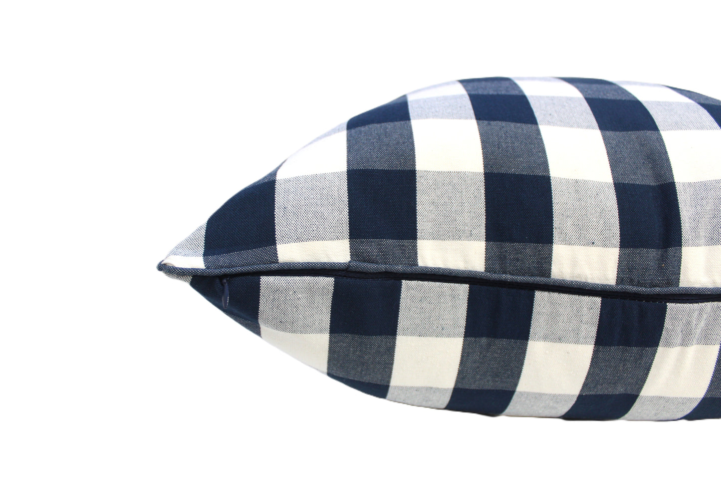 Buffalo Navy Check Cushion Cover by Acacia Textiles