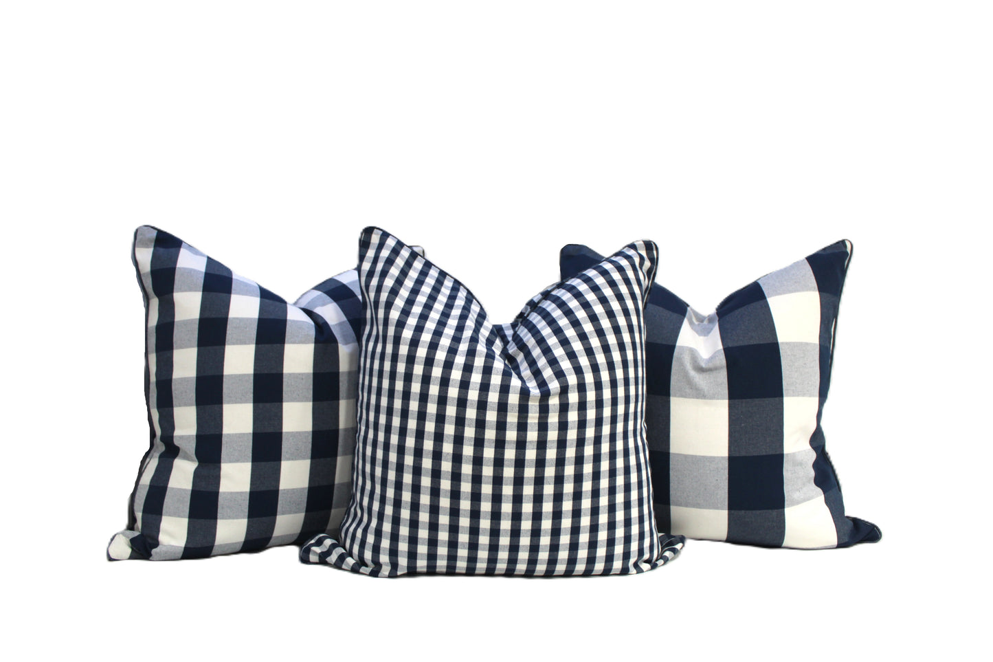 Buffalo Navy Check Cushion Cover by Acacia Textiles