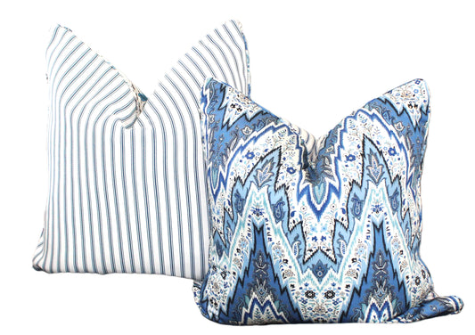 Williamsburg Navy Paisley Cushion Covers