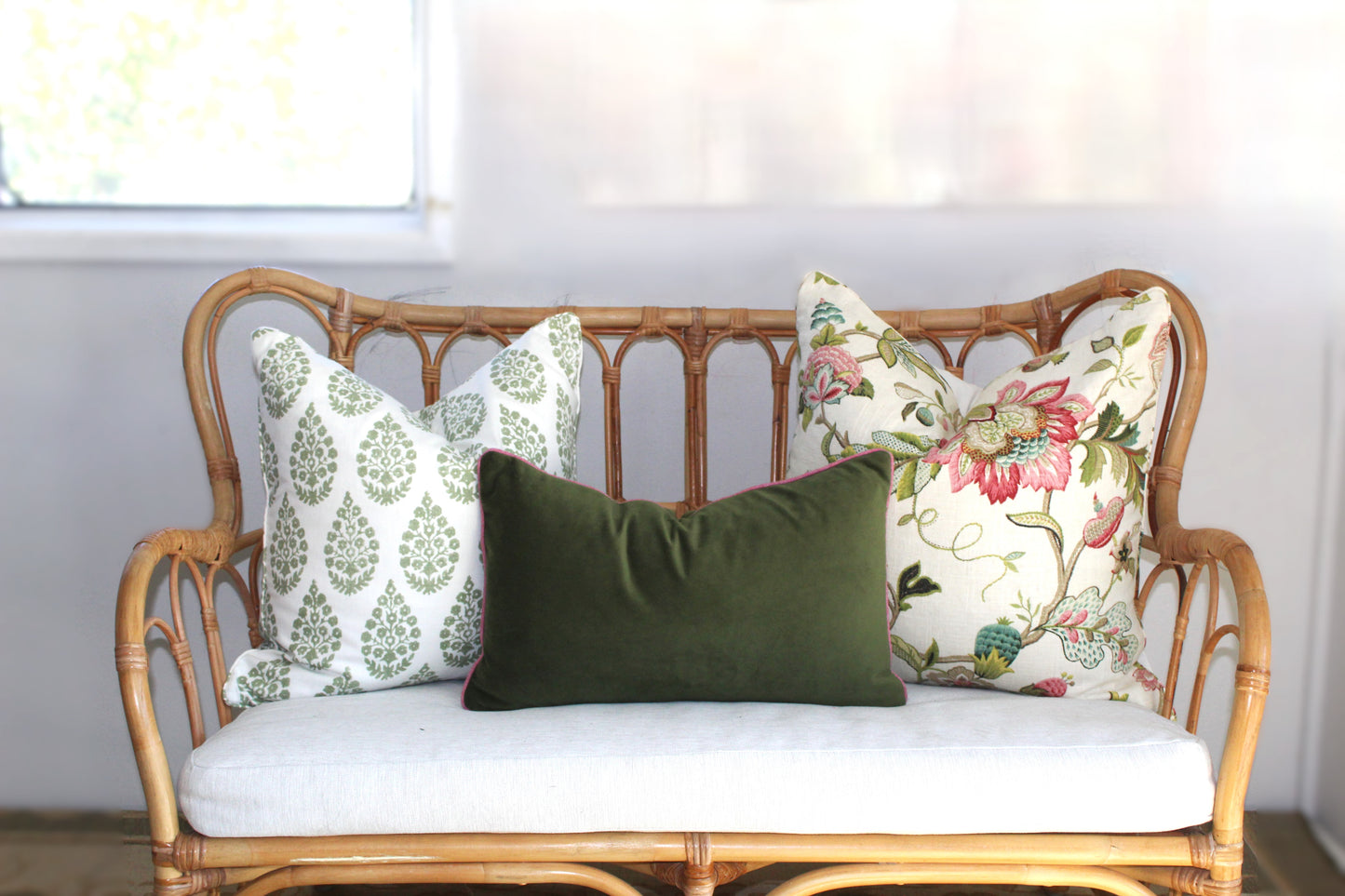 Meera Sage green cushion covers