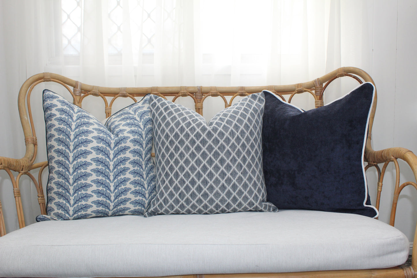Woodcote Navy Misty Olive Green Cushion covers