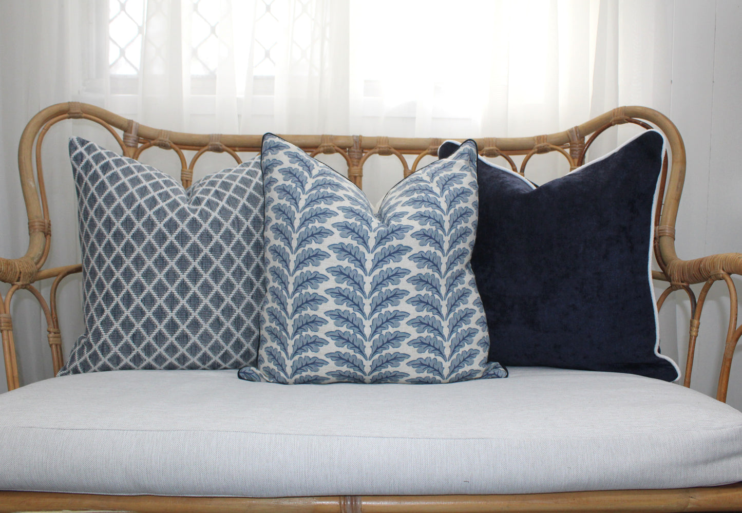 Woodcote Navy Misty Olive Green Cushion covers
