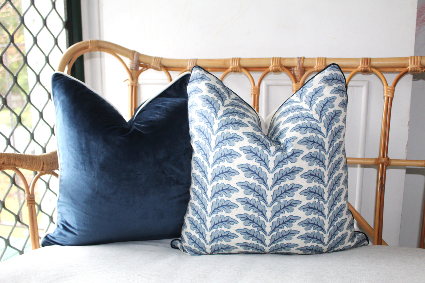 Woodcote Navy Misty Olive Green  Cushion covers