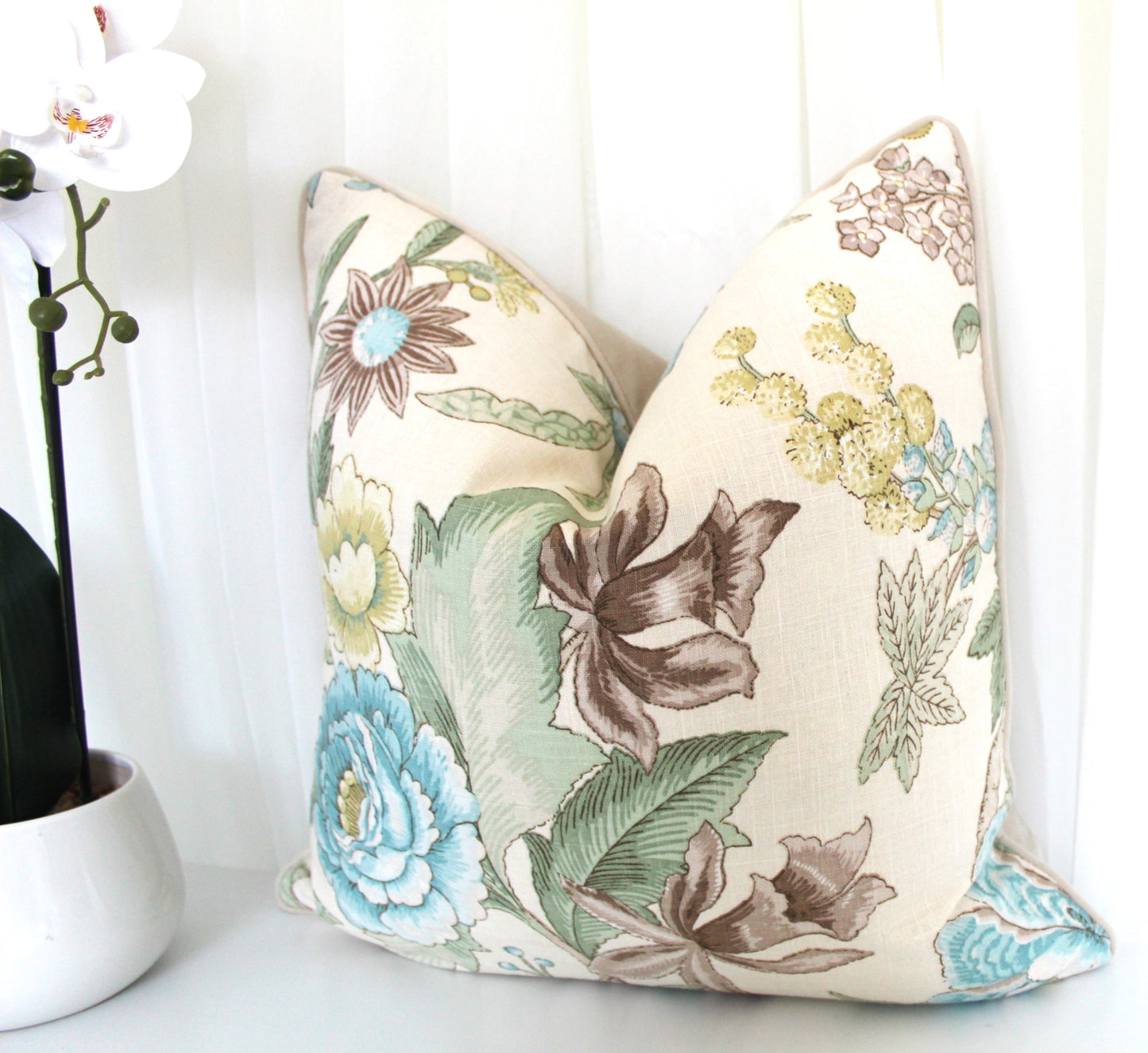 Limited edition 100% linen Jacobean cushion covers Made in Australia