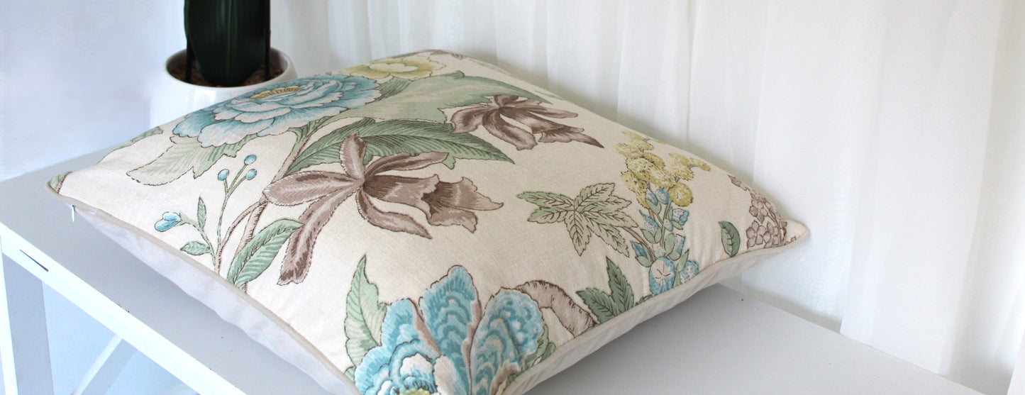 Limited edition 100% linen Jacobean cushion covers Made in Australia
