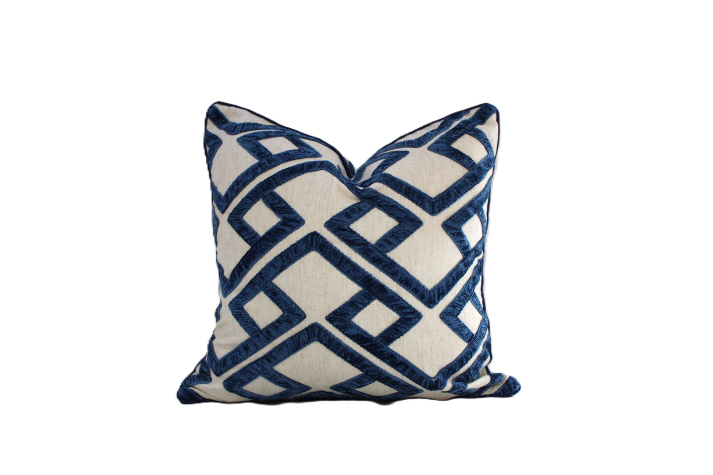 Navy Embroidered cushion cover Size 45x45 by P Kaufmann