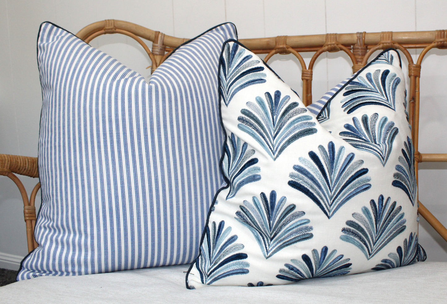 Hampton's style REVERSIBLE cushion covers