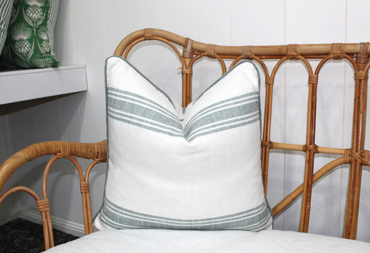 Large Bold Sage Green Stripe Cushion covers