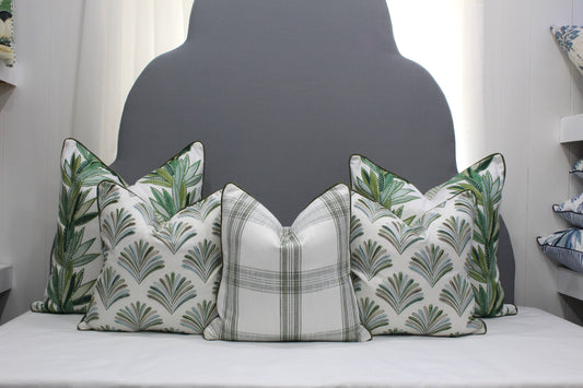 Large Bold Check Forest Green Cushion covers by Charles Parsons