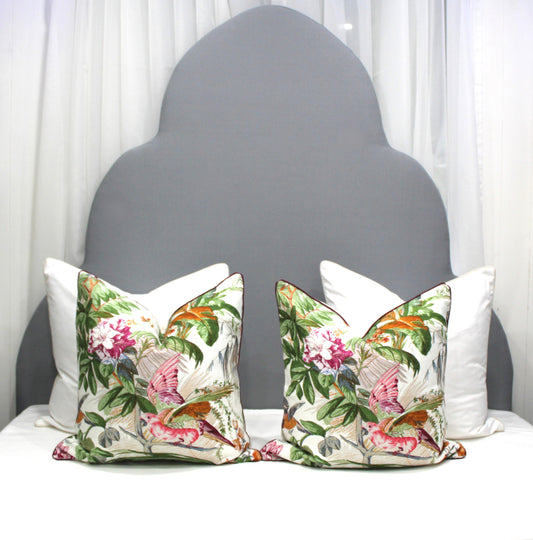 Pair of Beautiful Large Exotic Bird Cushions