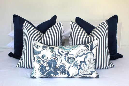 Navy Thick striped Cushion covers
