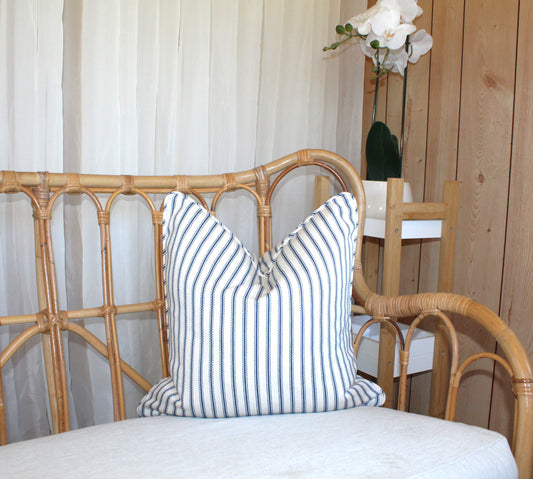 Herringbone Navy ticking cushion covers