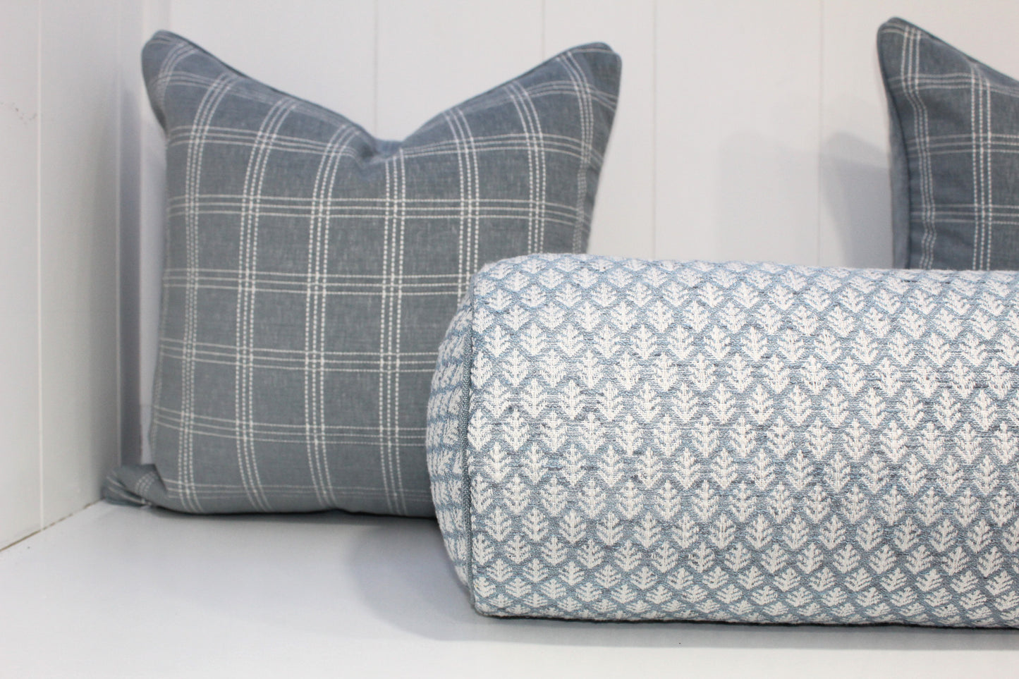 Duckegg Plaid Textured Cushion Covers
