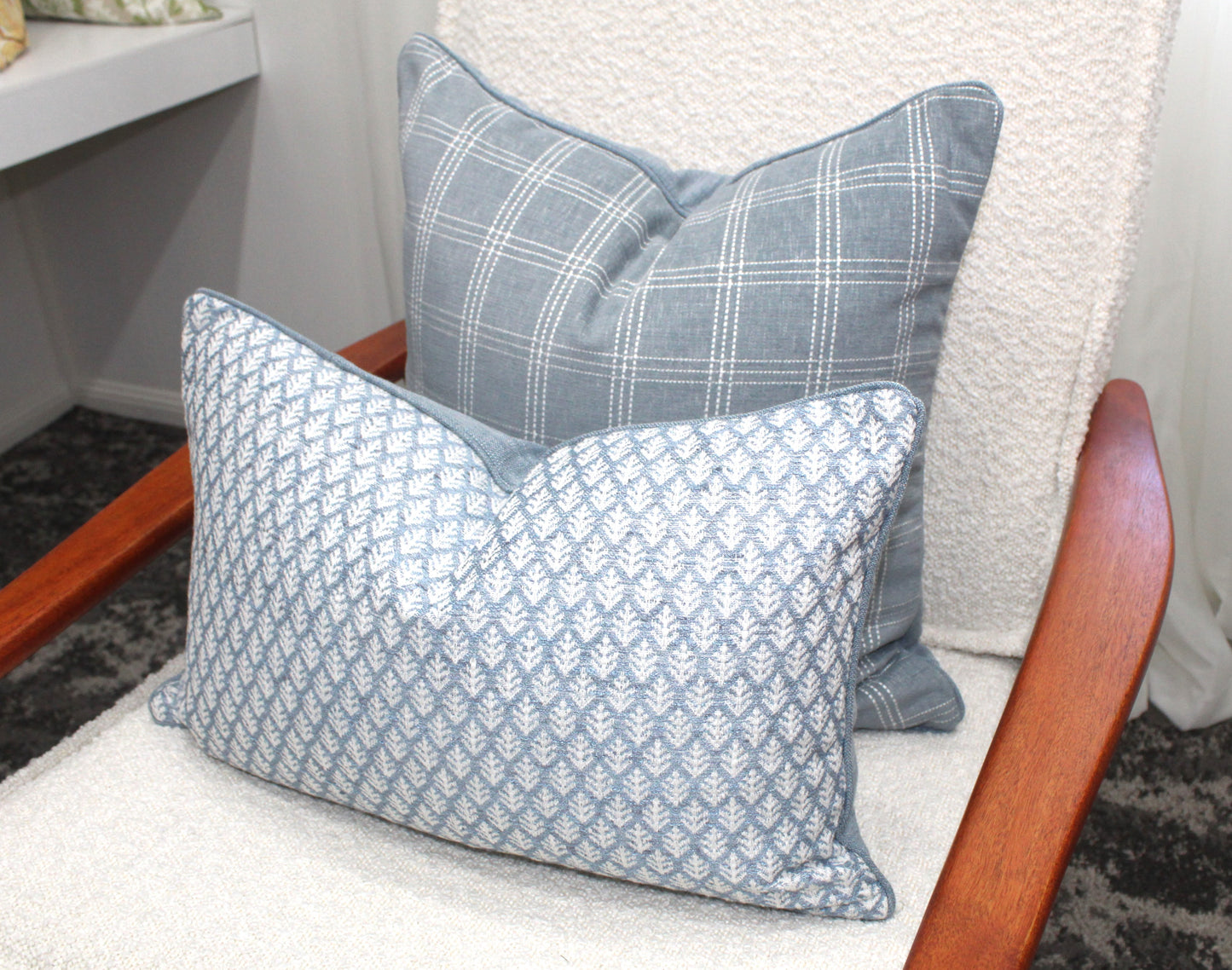 Duckegg Leaf Basketweave Cushion Covers