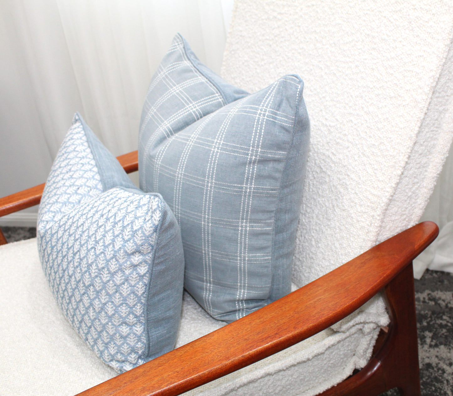 Duckegg Plaid Textured Cushion Covers
