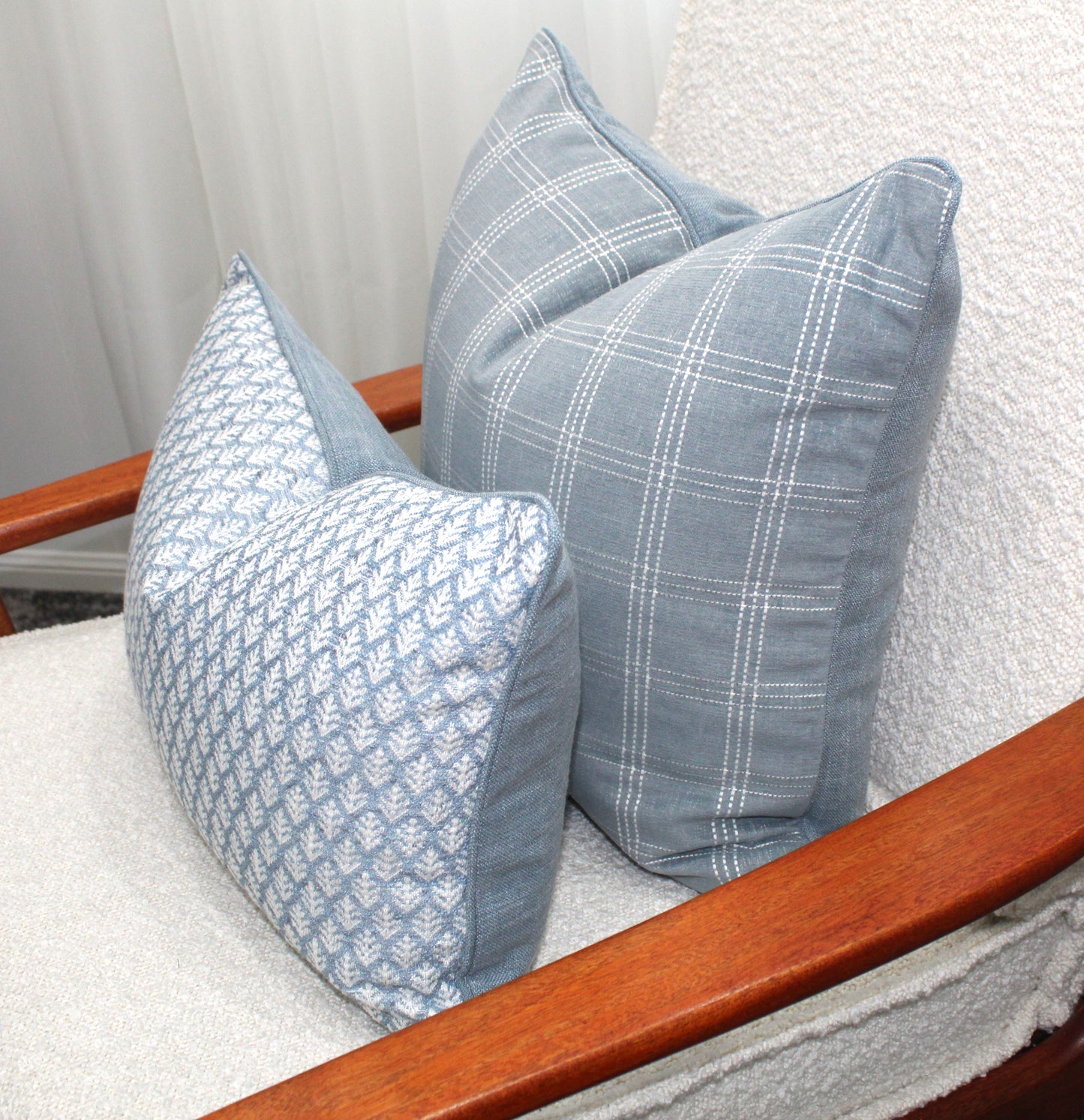 Duckegg Plaid Textured Cushion Covers