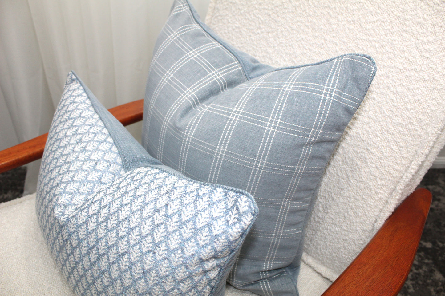 Duckegg Leaf Basketweave Cushion Covers