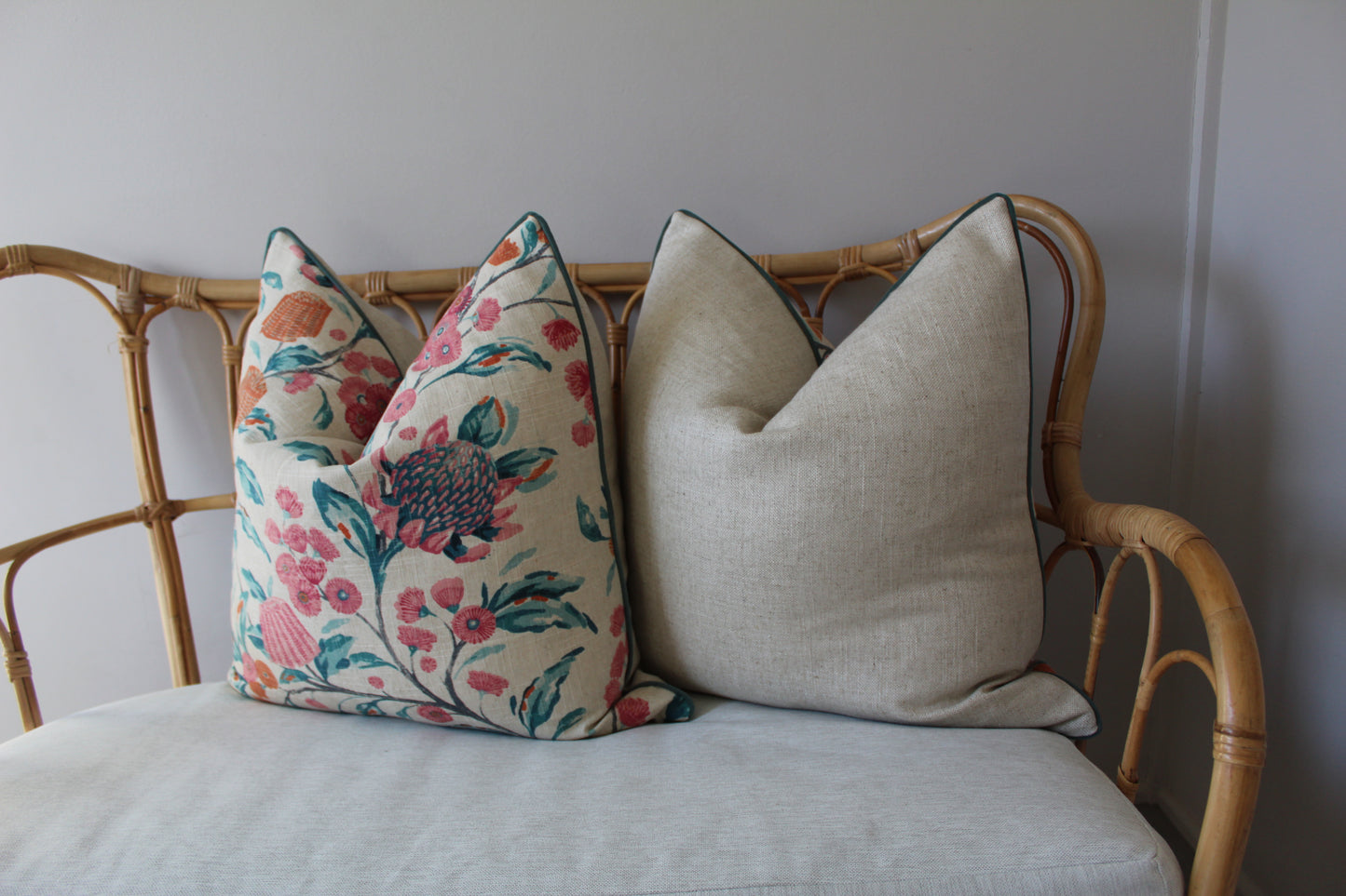 Pair of cushion covers = made using Warwick fabrics