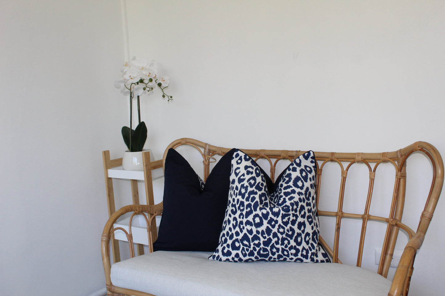 Pair of Schumacher Leopard in Navy Outdoor/Indoor