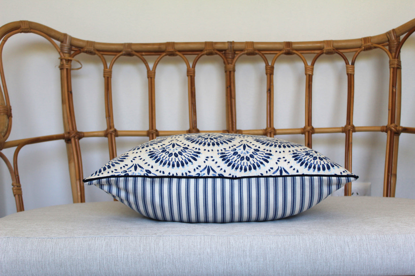 Pair of Amelia Twill in Blue Cushion covers