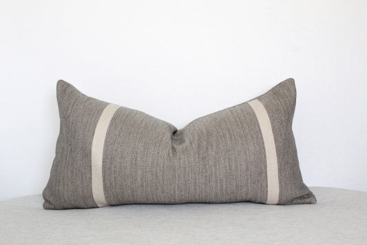 Pilar Stone Rustic Bold Stripe Cushion cover