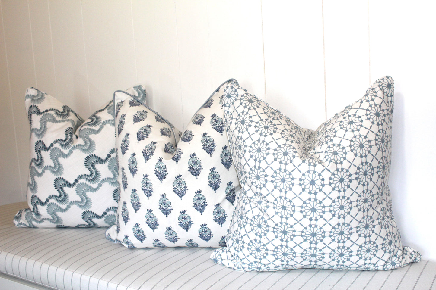 Baby Blue geometric cushion covers
