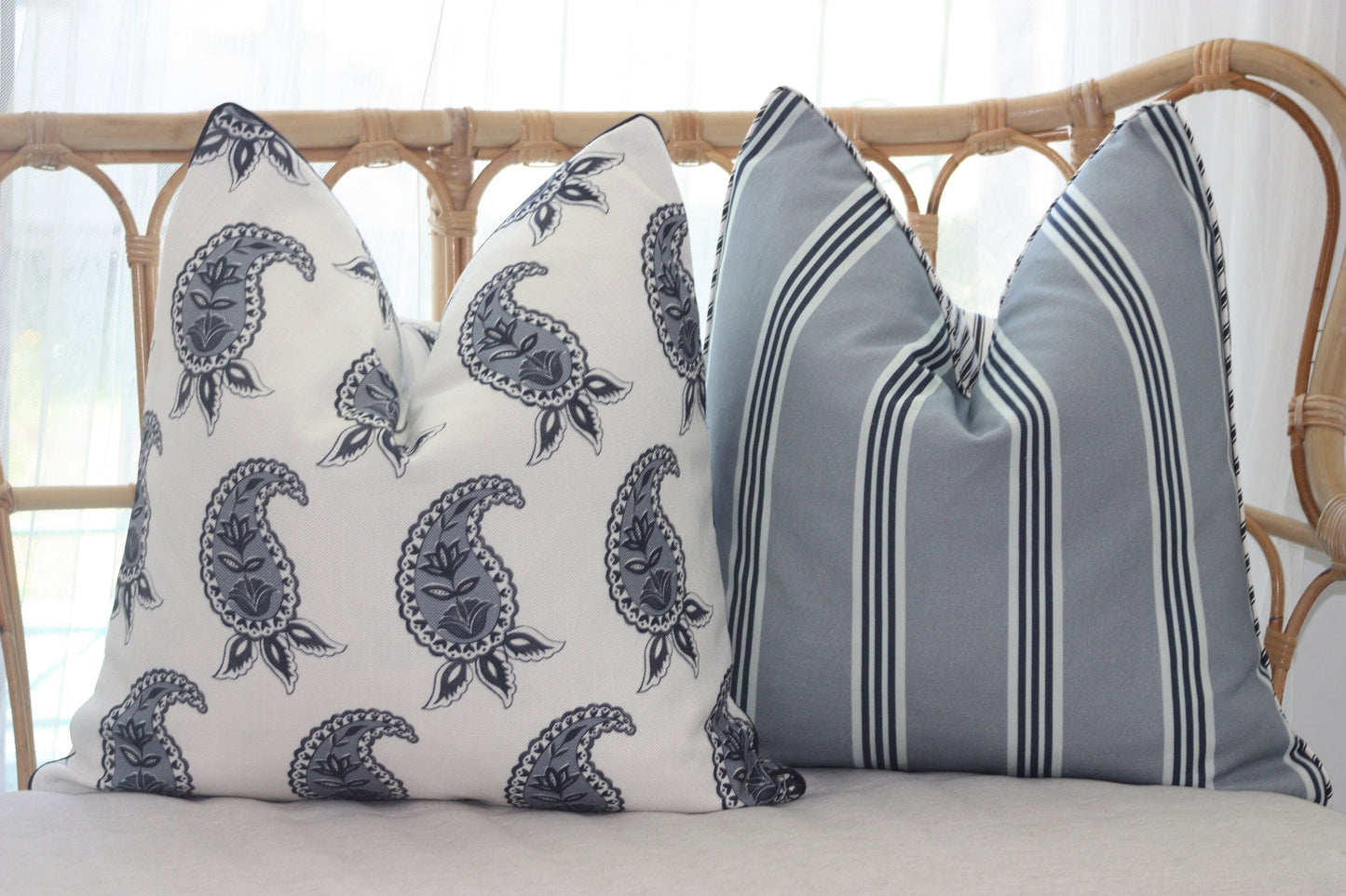 Duck egg Paisley Cushion Cover by Australian based company