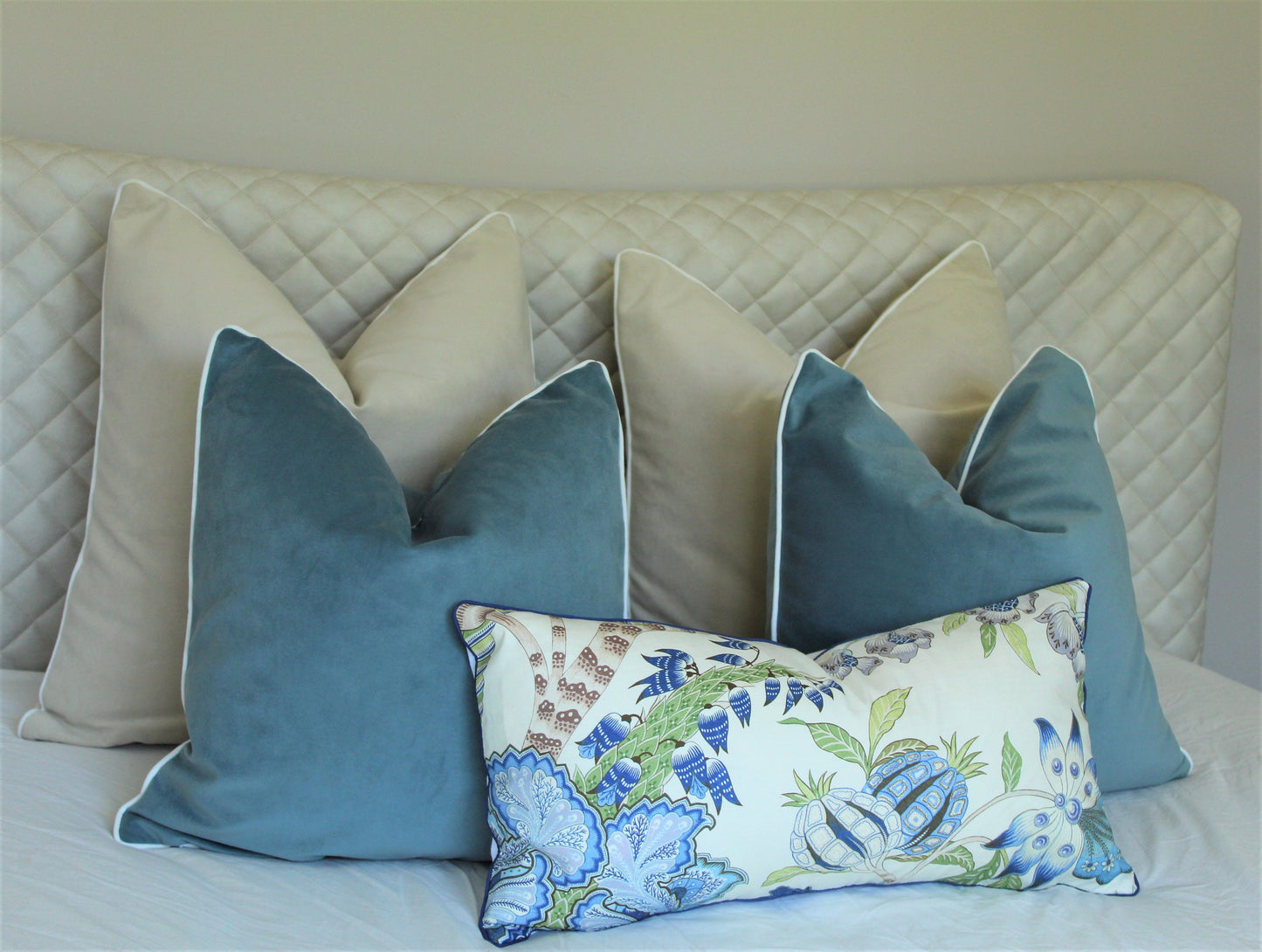 Peacock Jacobean Floral Cushion Covers