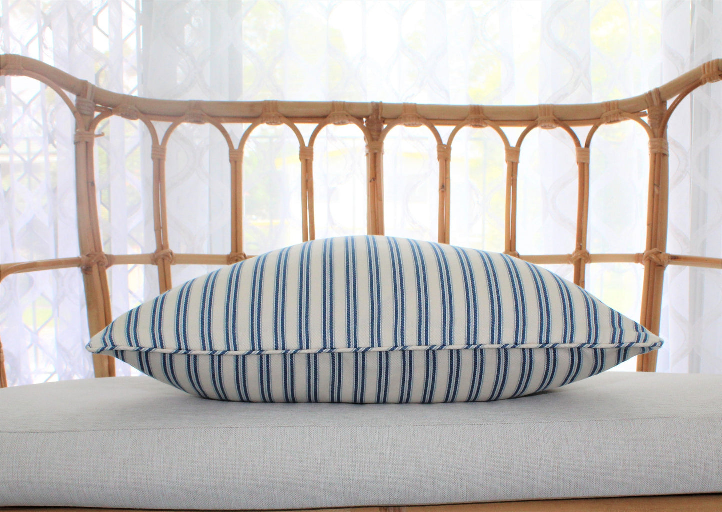 Summer Blue Ticking Cushion covers