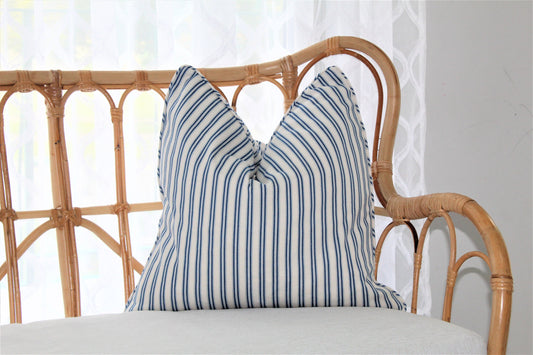 Summer Blue Ticking Cushion covers