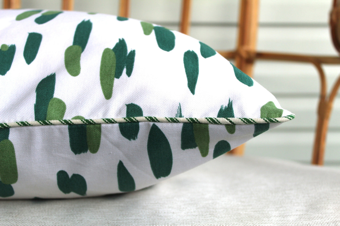 Robert Allen Green dotted cushion covers