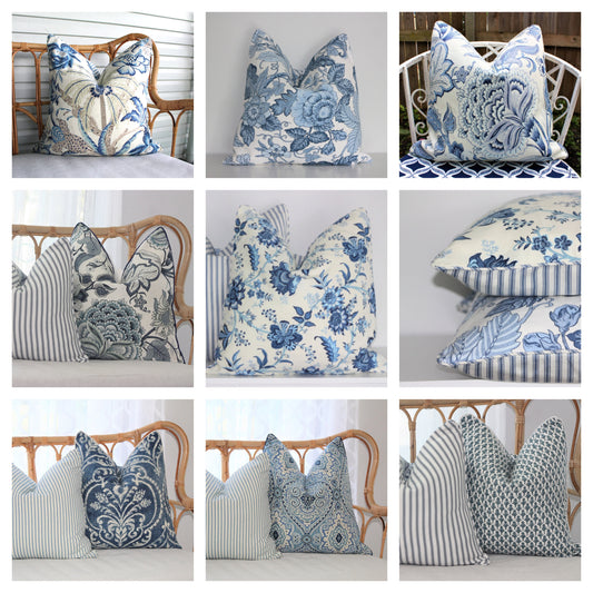Hampton's style REVERSIBLE cushion covers